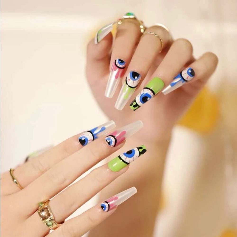 Coffin/Ballerina Shaped Press-On Nails